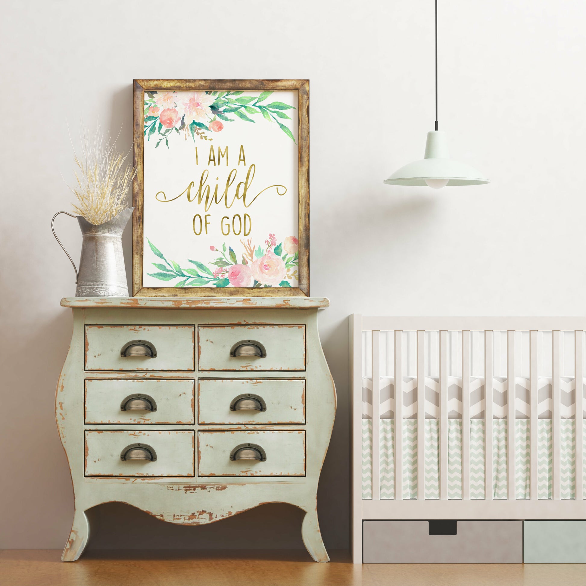 I Am A Child Of God Printable Nursery Wall Art, Nursery Bedroom Decor Print