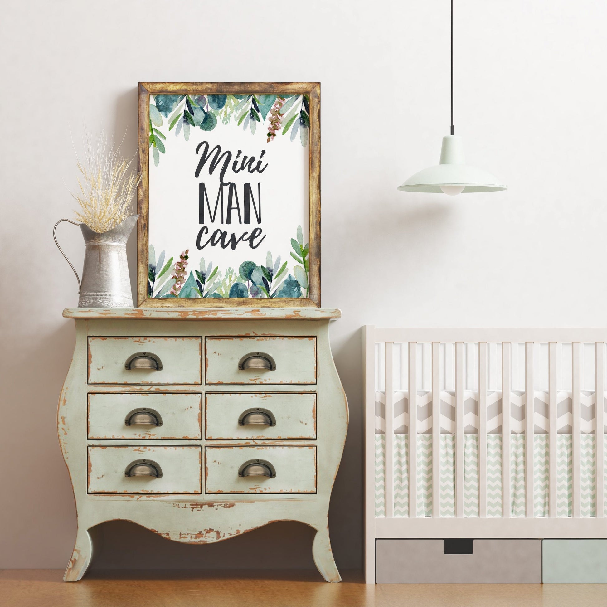 Mini Man Cave, Boys Nursery Prints, Eucalyptus Nursery Decor Room Wall Art