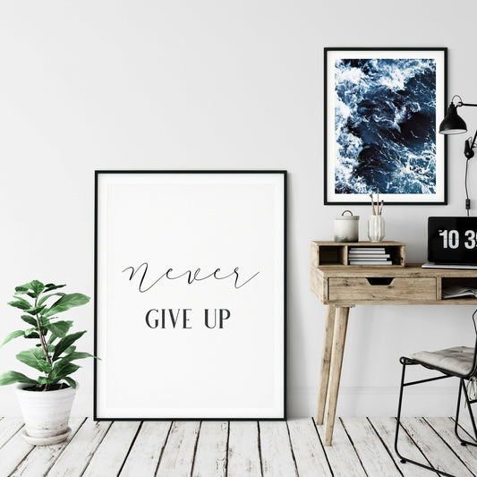 Never Give Up, Winston Churchill, Churchill Quotes, Gold Print Art, Decor Print