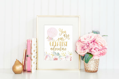 You Are Our Greatest Adventure Printable Nursery Wall Art,Nursery Decor Girl