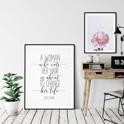 Coco Chanel Poster, Chanel Quote, Coco Chanel Print, Girl Quotes Room Decor