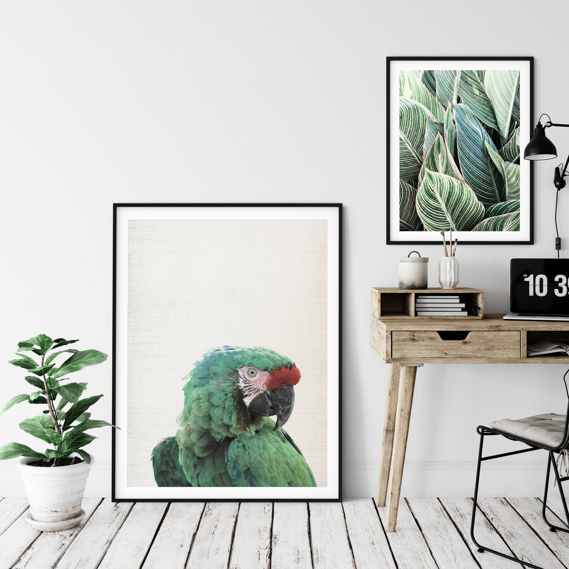 Parrot Print, Emerald Parrot Art, Macaw Print, Home Decor Animal Printable