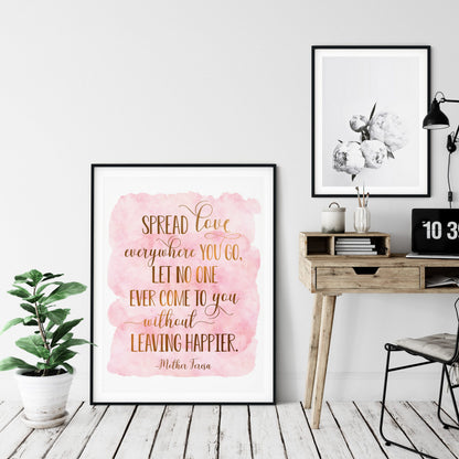 Spread Love Everywhere You Go,Mother Teresa Quote,Nursery Printable Wall Art