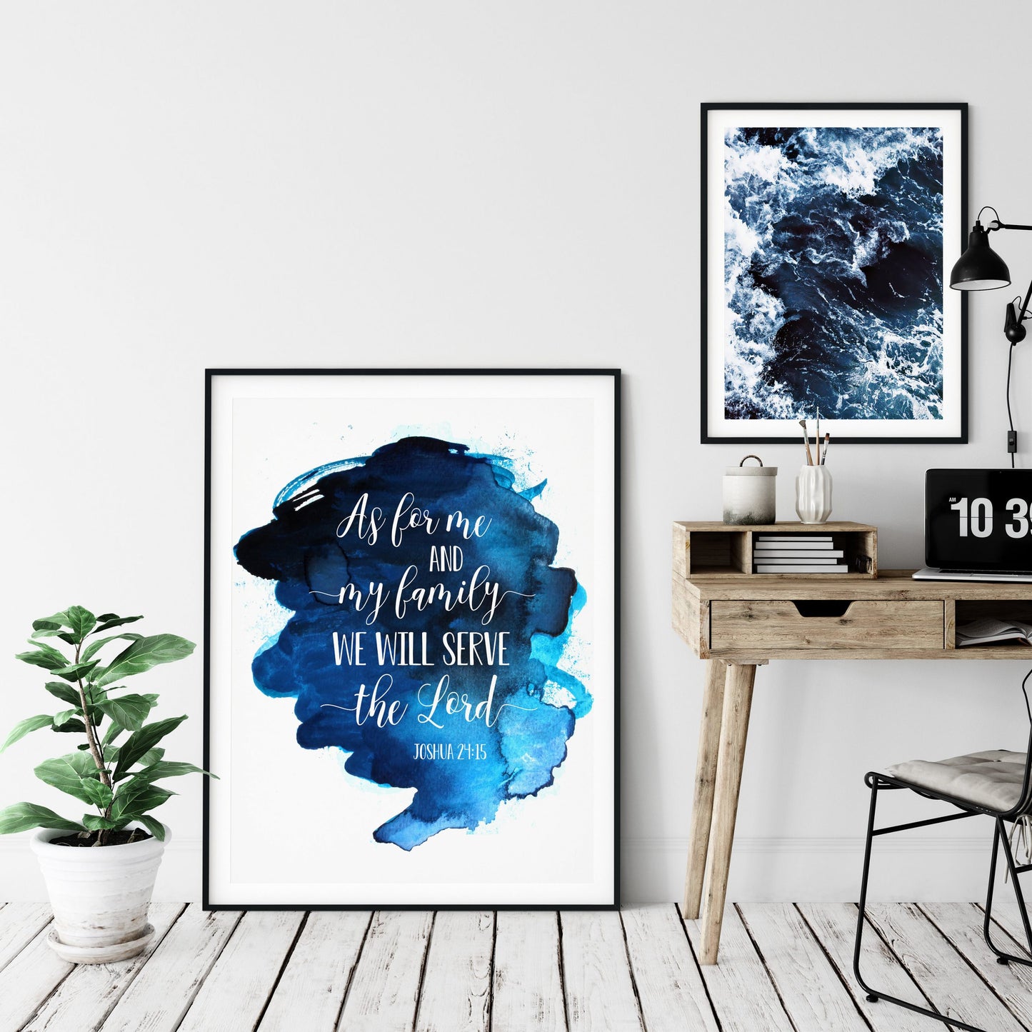 As For Me and My Family We Will Serve the Lord, Joshua 24:15, Bible Verse Printable, Wall Art
