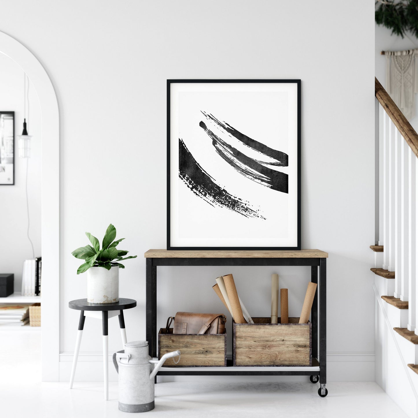 Modern Abstract Printable, Brush Strokes Wall Art, Room Wall Art Decor