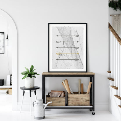 Marble Arrow Print Arrow Wall Art Arrow Poster Room Wall Art Decor