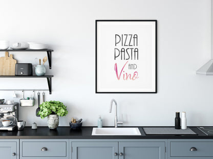 Wall Art Pizza Pasta And Vino, Kitchen Print Wall Art, Kitchen Home Decor Print
