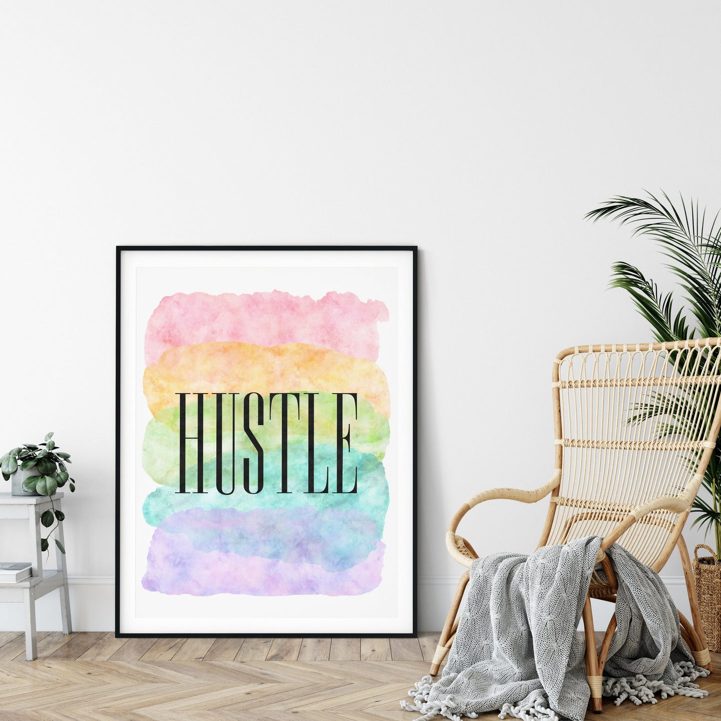 Office Decor Hustle Art Print, Wall Quotes, Motivational Art Prints,Room Wall Art