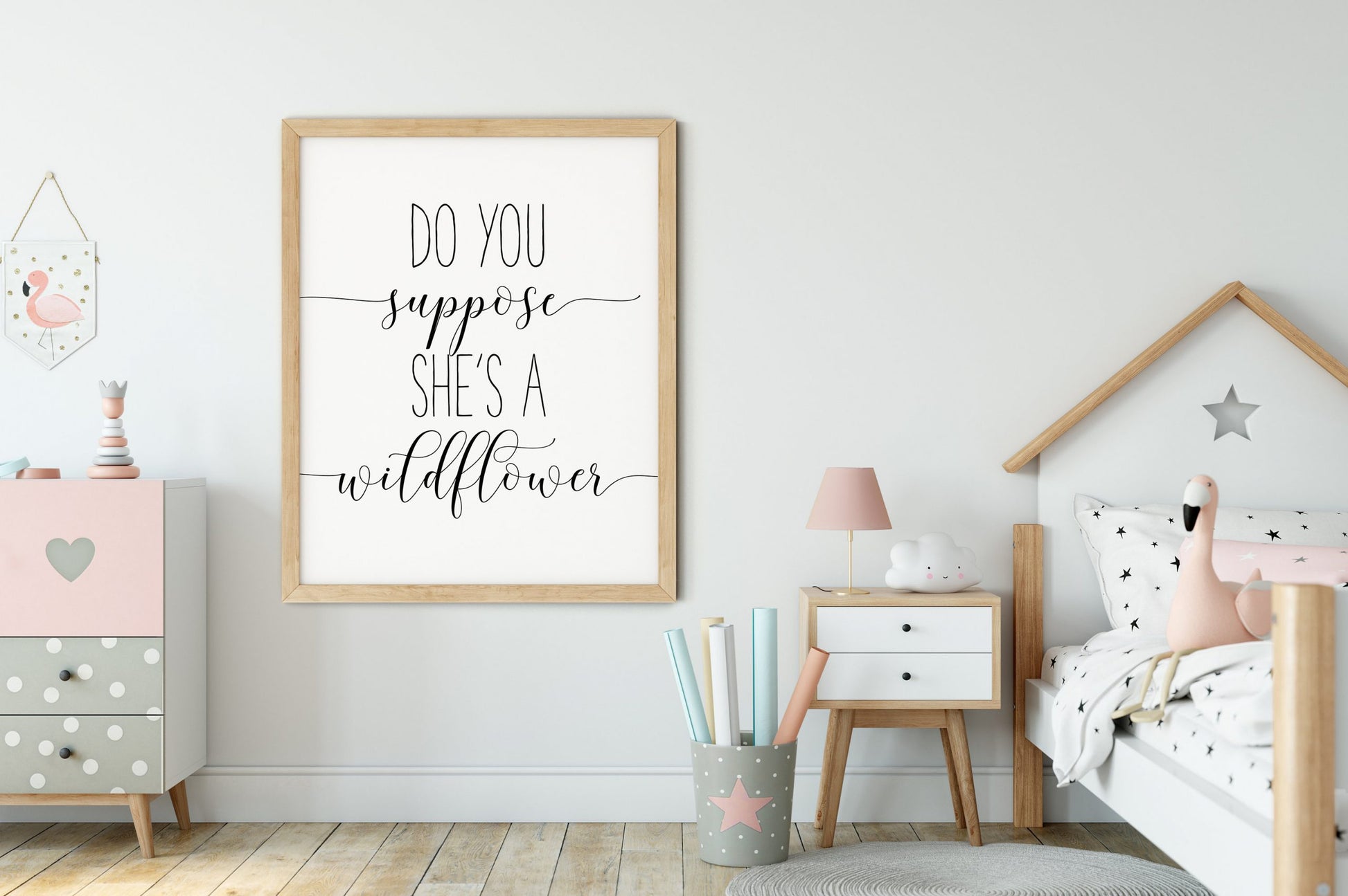 Do You Suppose She's A Wildflower, Nursery Printable, Girl Quotes Room Decor