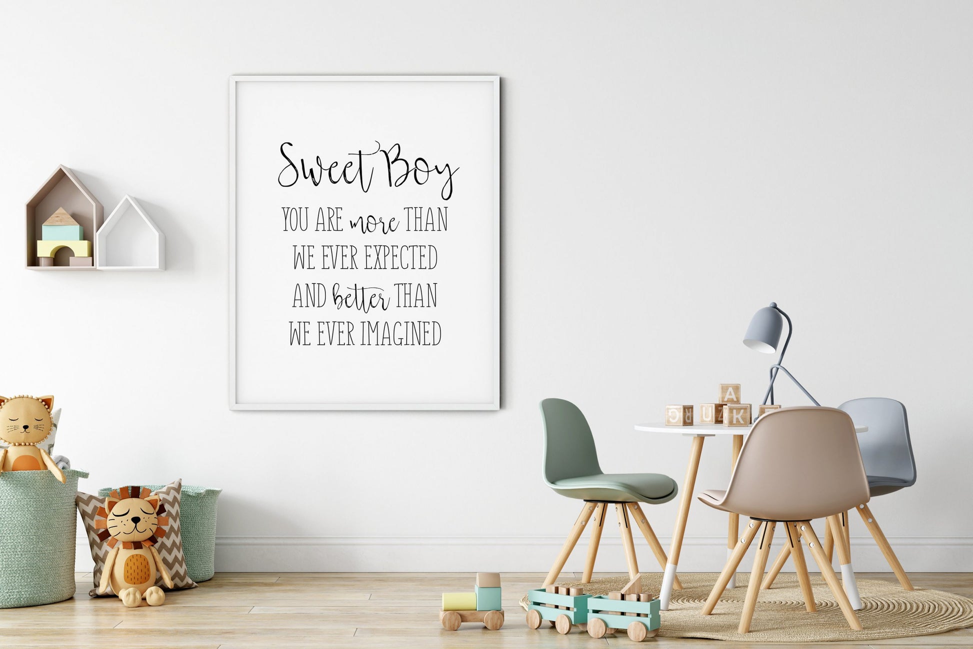 Sweet Boy You Are More Than We Ever Expected,Room Decor,Nursery Wall Art