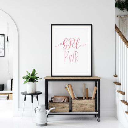 Girl Power, GRL PWR, Feminist Printable, Feminism Quote Print, Girl Room Decor