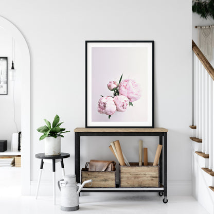 Pink Peony Art, Rose Print, Flower Art Pink Poster, Wall Art, Home Decor Print