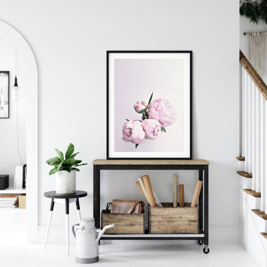 Pink Peony Art, Rose Print, Flower Art Pink Poster, Wall Art, Home Decor Print