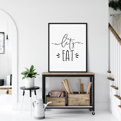 Let's Eat, Kitchen Printable Wall Art, Kitchen Printable Wall Art, Home Decor Print