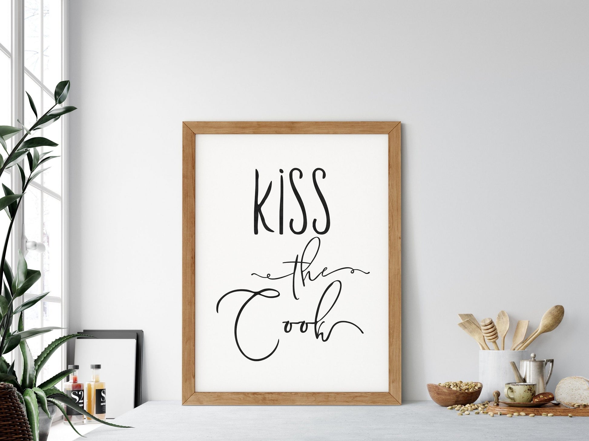 Kiss The Cook,Kitchen Quotes, Kitchen Printable Wall Art, Home Decor Print