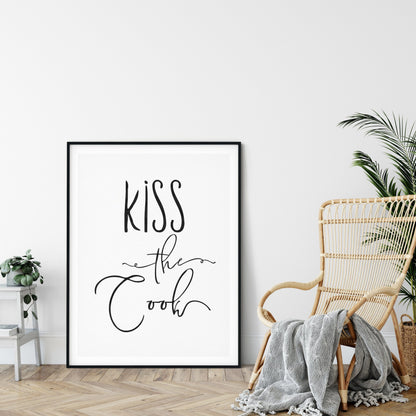 Kiss The Cook,Kitchen Quotes, Kitchen Printable Wall Art, Home Decor Print