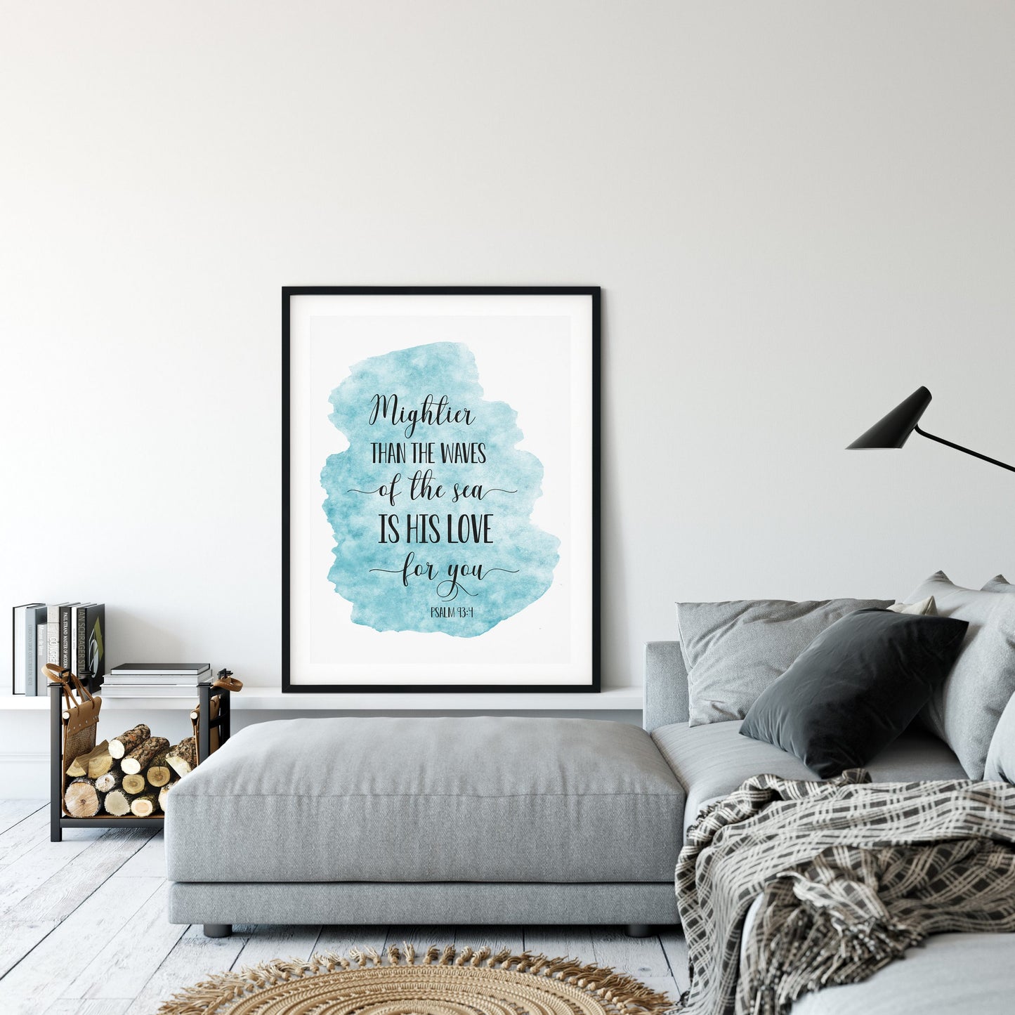 Mightier Than The Waves, Psalm 93:4, Bible Verse Printable Wall Art, Christian Gifts, Nursery Quotes