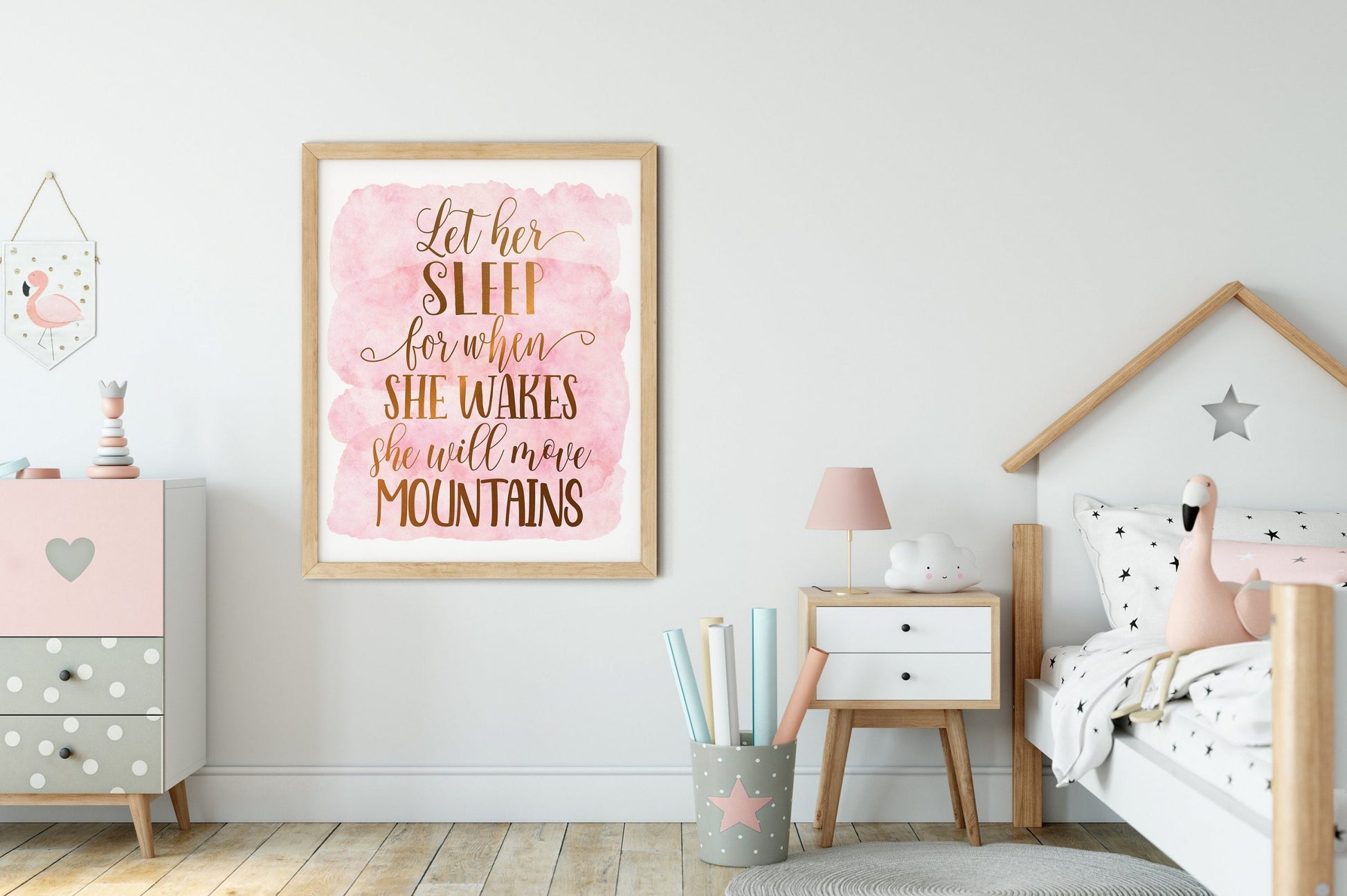 Let Her Sleep For When She Wakes, Nursery Print Wall Art Decor Girl