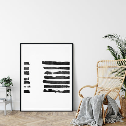 Printable Minimalist Modern Art,Black Brush Stroke Art Print,Room Wall Art Decor