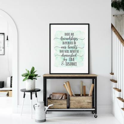 Friendships Imprinted In Our Hearts,Nursery Print Wall Art,Inspirational Quotes