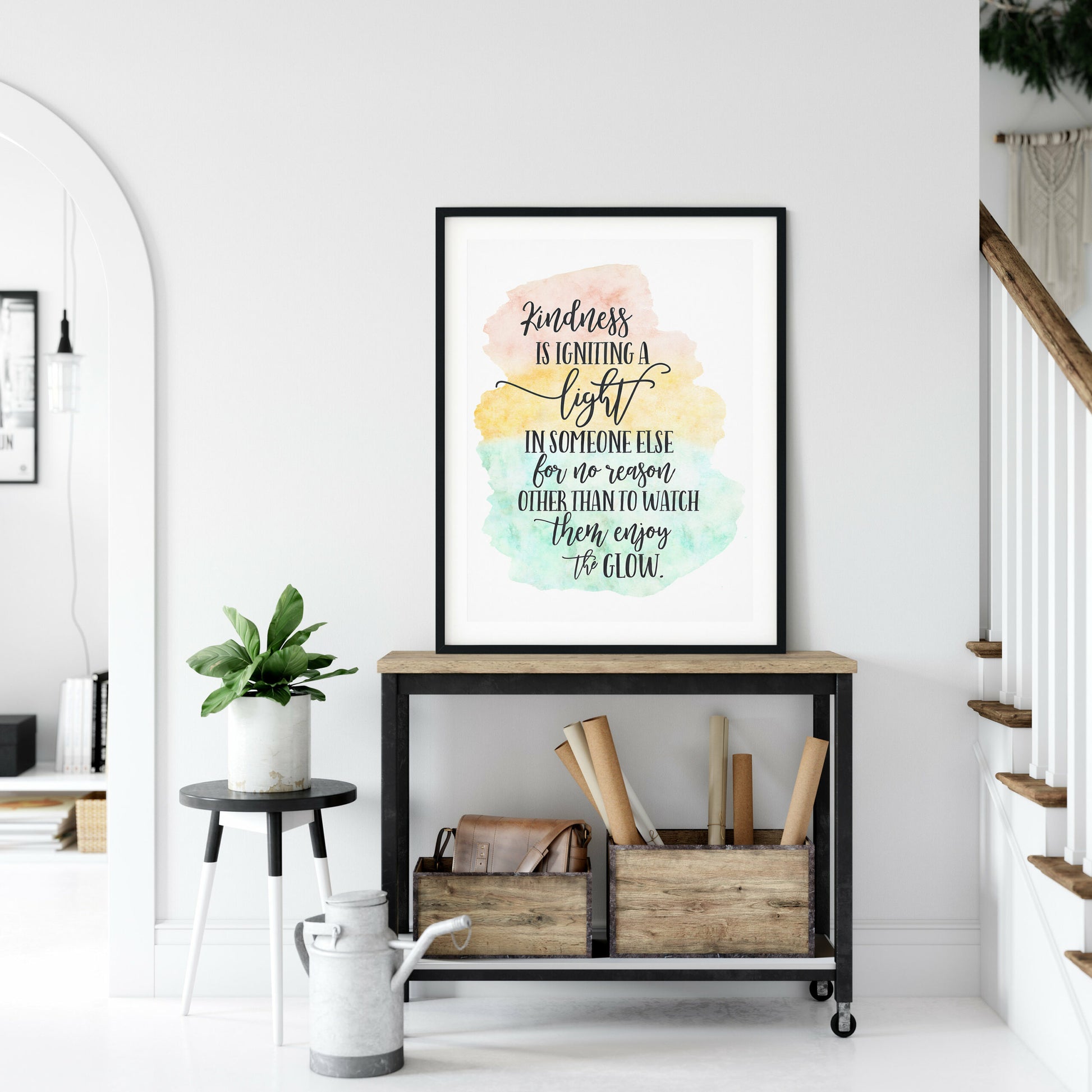 Kindness Is Igniting A Light, Nursery Print Wall Art,Motivation Room Decor