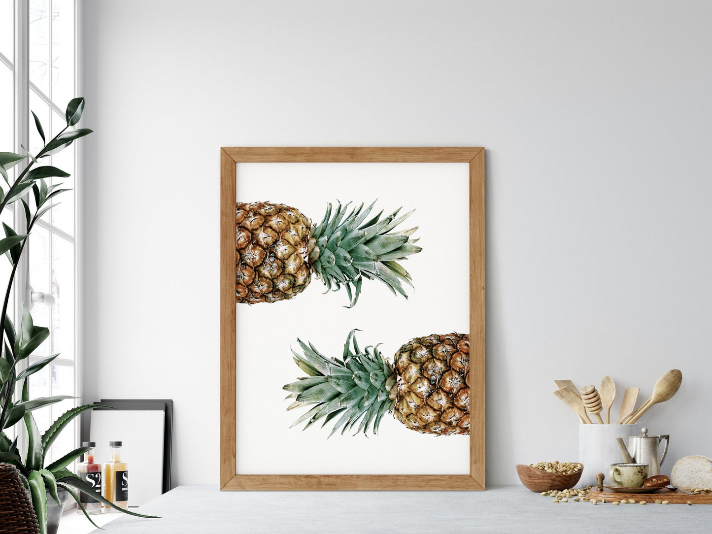 Modern Pretty Pineapple Art Print, Kitchen Printable Wall Art, Home Decor Print