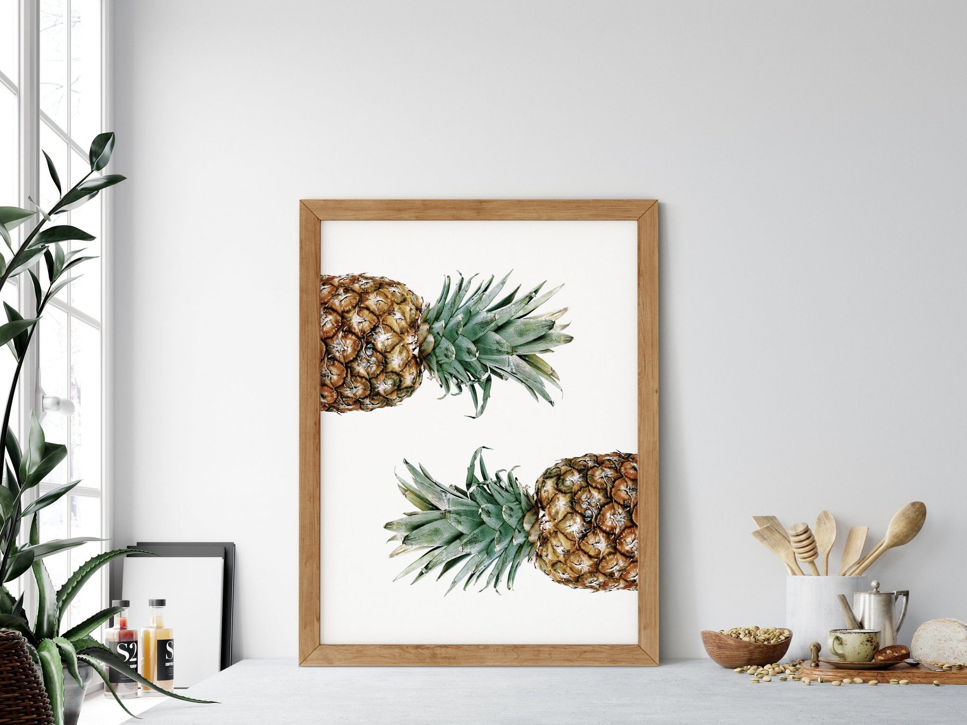 Modern Pretty Pineapple Art Print, Kitchen Printable Wall Art, Home Decor Print