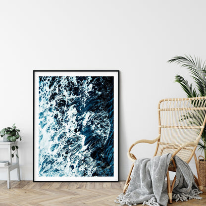 Ocean Printable Wall Art, Waves Print, Blue Ocean Print, Home Decor Print
