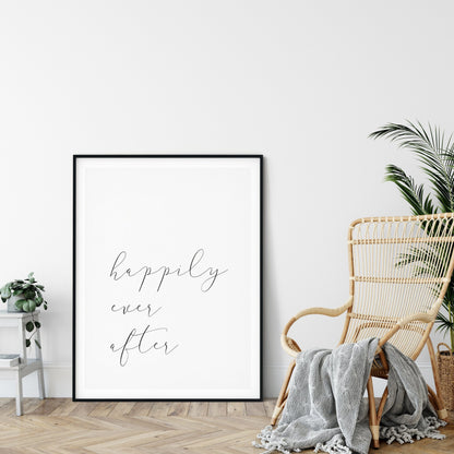 Happily Ever After, Printable Wedding Signs, Gift for Newlyweds, Wedding Gift