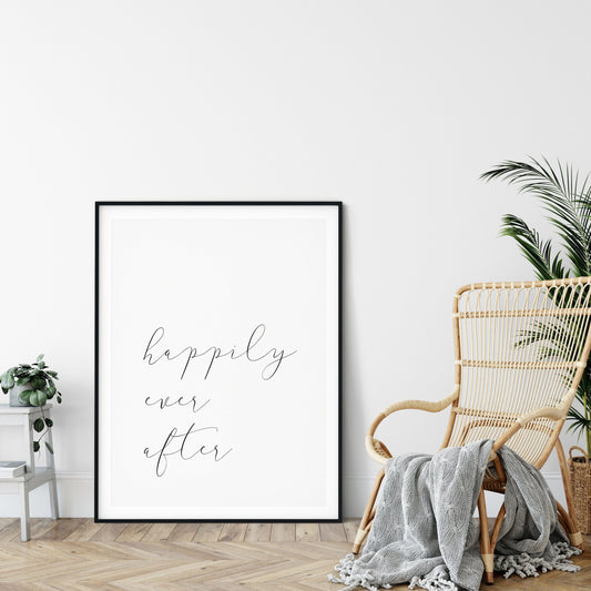 Happily Ever After, Printable Wedding Signs, Gift for Newlyweds, Wedding Gift