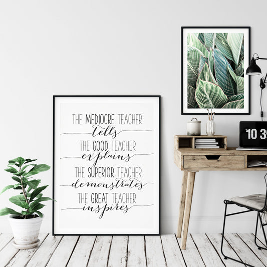 The Mediocre Teacher Tells, The Good Teacher Explains,Teacher Gift Print Art