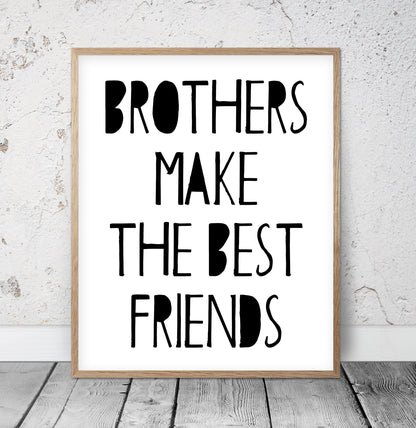 Brothers Make The Best Friends, Boys Room Printable Wall Art, Kids Room Decor