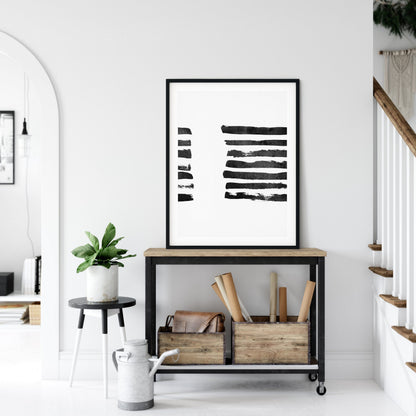 Printable Minimalist Modern Art,Black Brush Stroke Art Print,Room Wall Art Decor