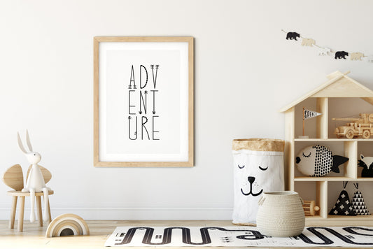 Adventure Sign, Inspirational Quote, Nursery Printable Art, Room Wall Art Decor