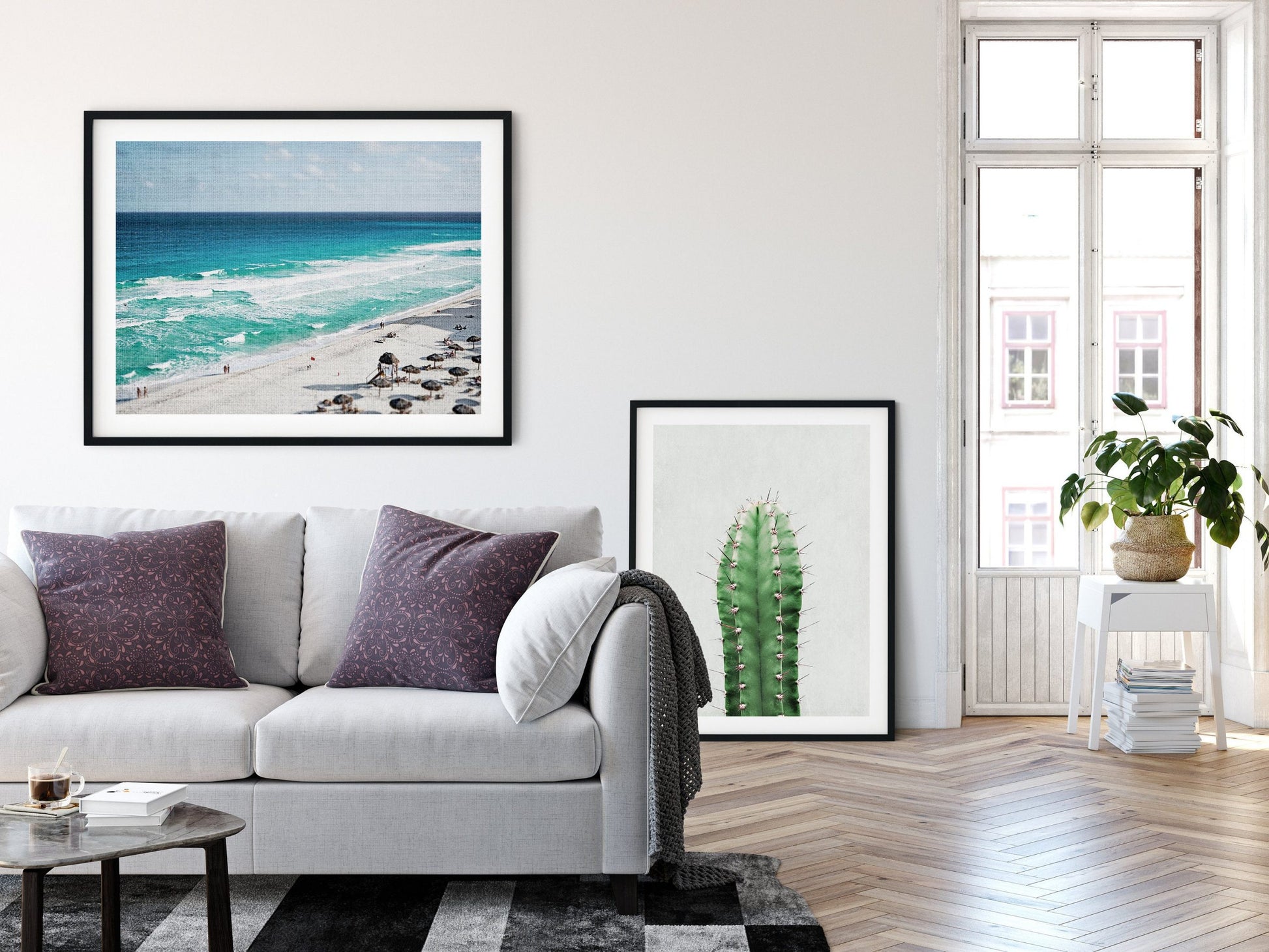 People, Beach Decor Print, Ocean Water Photography Wall Art, Home Decor Print