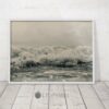 Sea Print, Black And White Poster Print, Sea Wall Art, Ocean Waves Print,