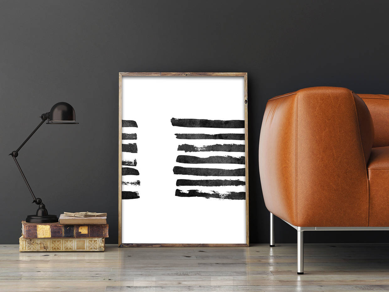 Printable Minimalist Modern Art,Black Brush Stroke Art Print,Room Wall Art Decor