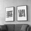 Abstract Print, Black Paint Strokes Art, Modern Art Room Wall Art Decor