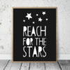Minimalist Poster Reach for the Stars Print, Nursery Prints, Room Wall Art Decor