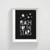 Minimalist Poster Reach for the Stars Print, Nursery Prints, Room Wall Art Decor