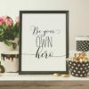 Motivational Wall Art Be Your Own Hero, Motivational Quote, Positive Quote