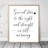 Nursery Printable Wall Art Second Star To The Right & Straight On Till Morning