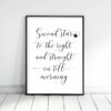 Nursery Printable Wall Art Second Star To The Right & Straight On Till Morning