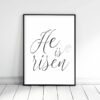 He is Risen Sign, Easter Art Print, He is Risen Print, Bible Verse Wall Art, Bible Quotes Prints