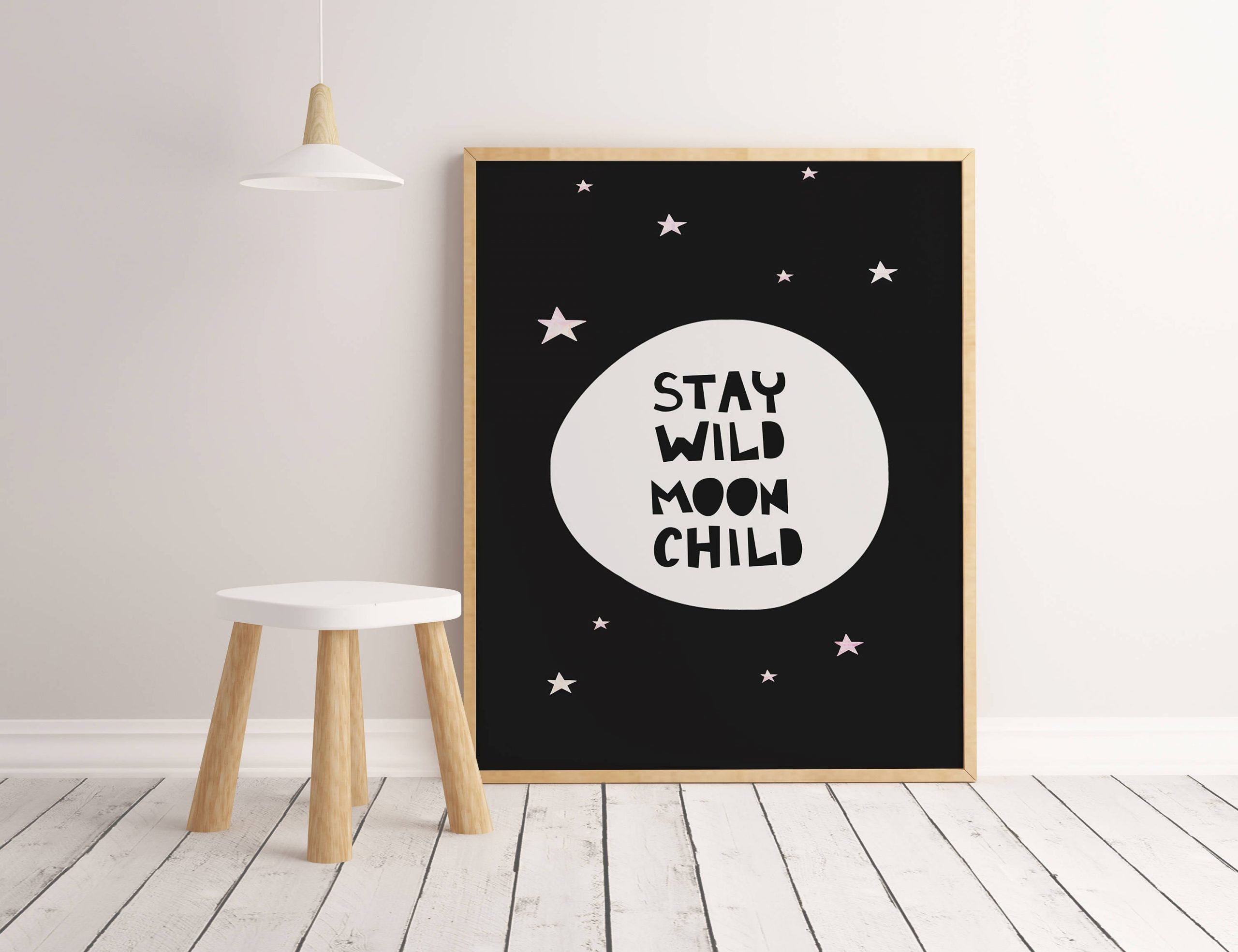 Printable Poster Stay Wild Moon Child, Funny Print, Kids Room Nursery Decor