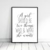 Coco Chanel Quotes A girl should be two things, Girl Quotes Room Decor
