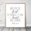 Christian Bible Scripture Wait for the Lord Psalm 27:14, Religious Gifts, Inspirational Wall Art