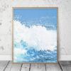 Coastal Art Print, Blue Aqua, Ocean Waves Art, Beach Wall Art, Home Decor Print