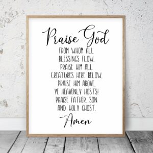 Praise God From Whom All Blessings Flow, Bible Verse Printable Art, Bible Verses Print