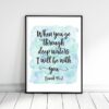 When You Go Through Deep Waters I'll Be With You, Isaiah 43:2, Bible Quote Scripture Print Verse